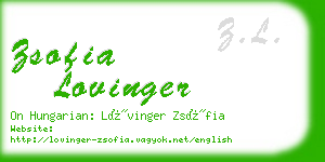 zsofia lovinger business card